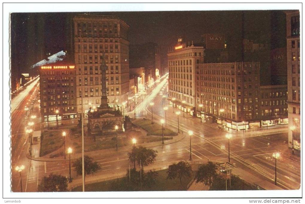 USA, Cleveland's Public Square At Night, Unused Postcard [P8058] - Cleveland