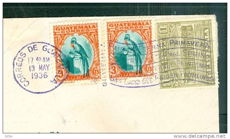 Lettre Du Guatemala Pour La France Voyagé En 1936  - Lh3310 - Guatemala