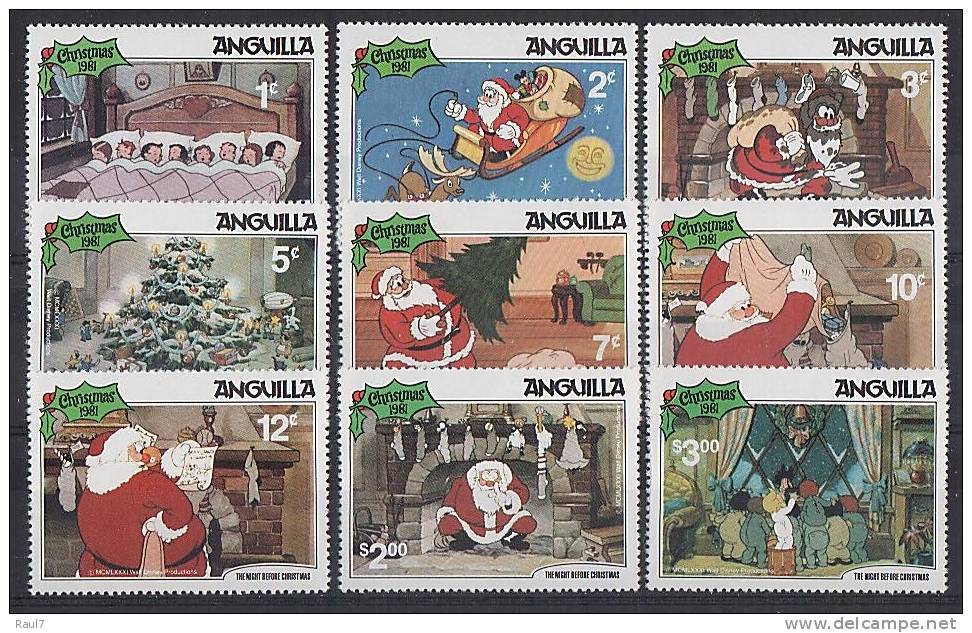 Anguilla - 1981 - La Nuit De Noël Par Disney - 9v Neufs ** // Mnh - Anguilla (1968-...)