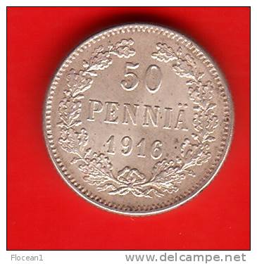 HIGH QUALITY **** FINLANDE - FINLAND - 50 PENNIA 1916 - ARGENT - SILVER **** EN ACHAT IMMEDIAT - Finland