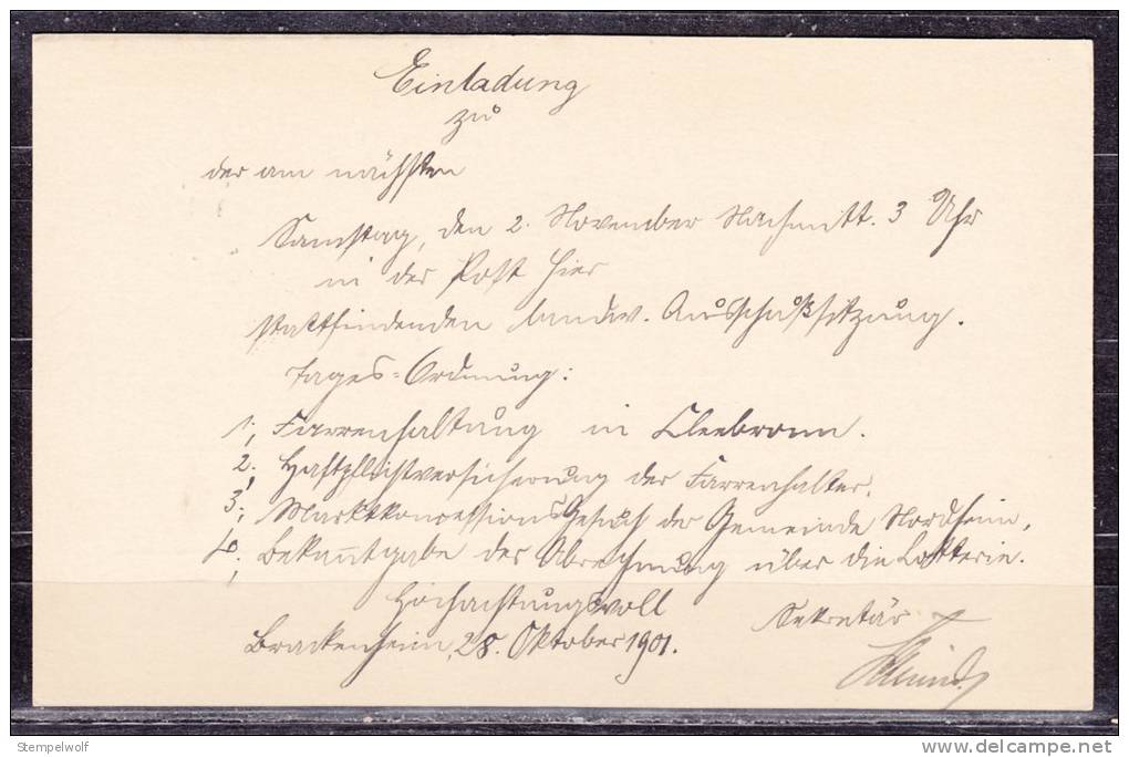 DP 2/04 Ziffer, Sekretariat Des Landw. Vereins Brackenheim, Nach Magenheim, AK-Stempel Cleebronn 1901 (46655) - Sonstige & Ohne Zuordnung