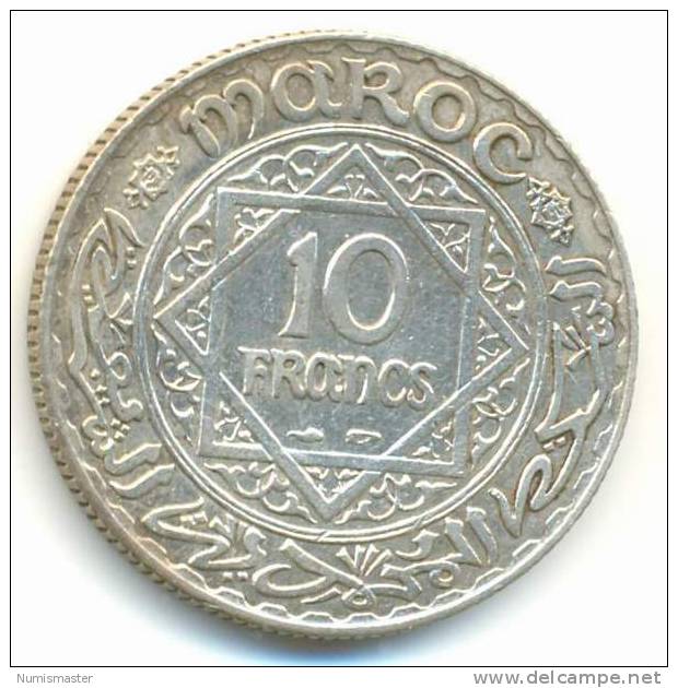 MOROCCO , 10 FRANCS AH 1347 - Marruecos