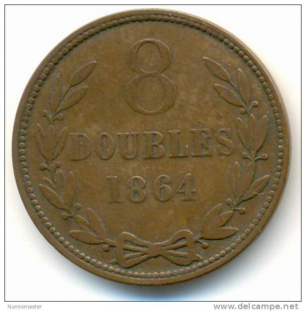 GUERNSEY , 8 DOUBLES 1864 - Guernesey