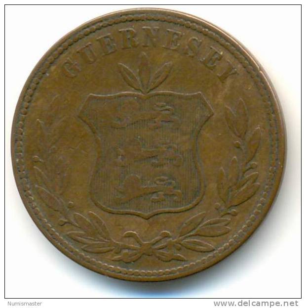GUERNSEY , 8 DOUBLES 1864 - Guernesey