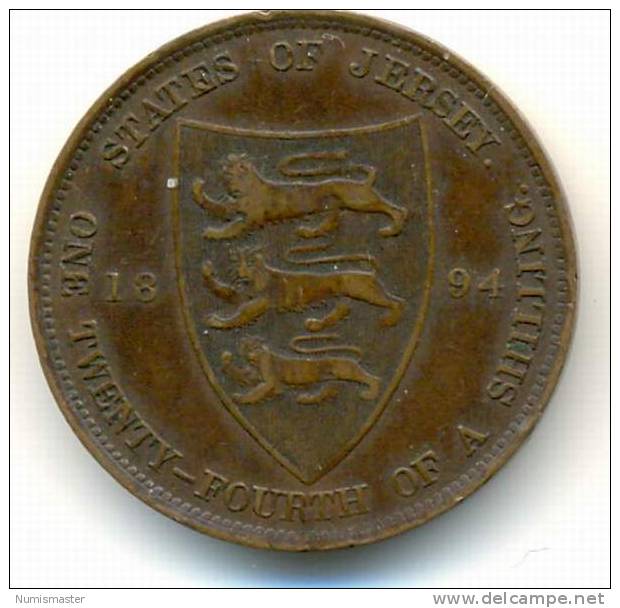 JERSEY , 1/24 SHILLING 1894 - Jersey