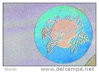 Exposition 1999 Hologramm UPU Emblem China 2564, Block 67 I plus No. ** 29€ Weltpostkongreß Overprint in gold Code PJZ-2