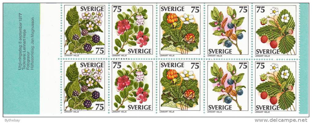 Sweden MNH Scott #1219a Complete Booklet Wild Berries - 1951-80