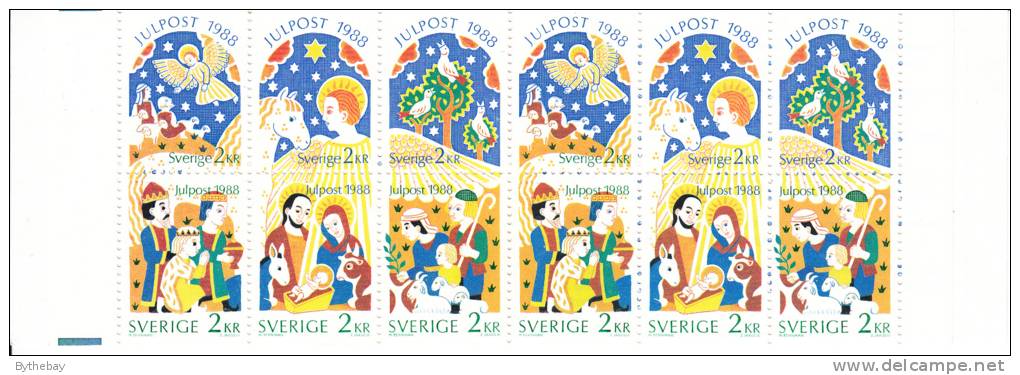 Sweden 1988 MNH Sc #1718a Complete Booklet Christmas Nativity Scene Cylinder I - 1981-..