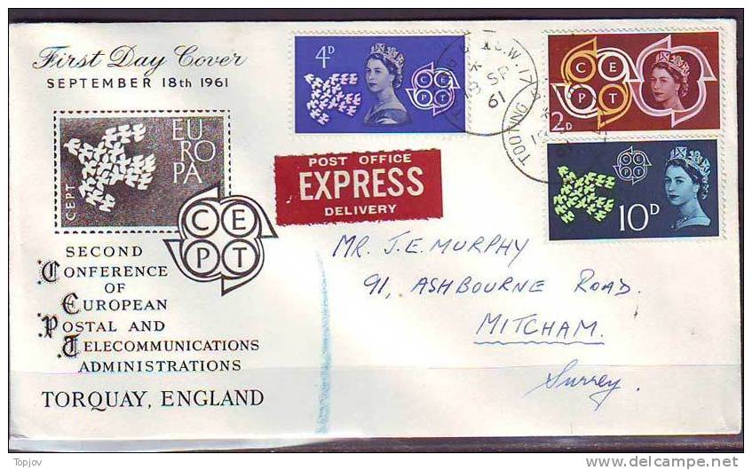 GREAT BRITAIN  -  FDC - EUROPA - CEPT  - 1961 - 1961