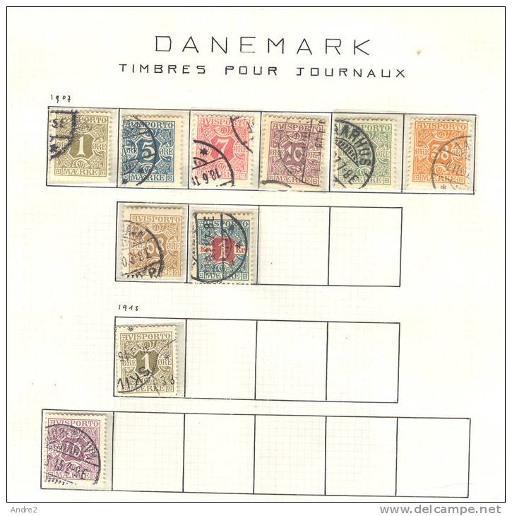 Danemark - Denmark   1907 - 1915 Timbres Pour Journaux : Lot De Timbres - Service