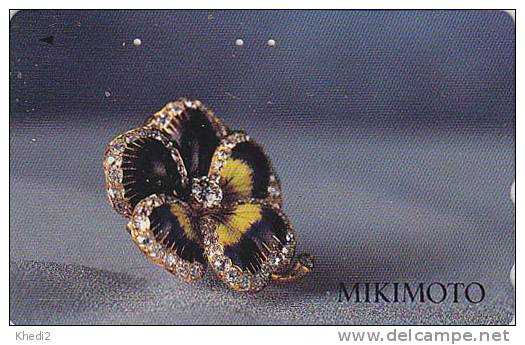 Télécarte Japon - BIJOU - Broche Or & Diamant En Fleur Pensée - JEWEL Gold Flower Japan Phonecard - SCHMUCK  - 48 - Other & Unclassified