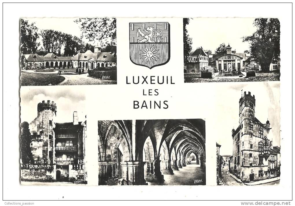 Cp, 70, Luxeuil-les-Bains, Multi-Vues, Voyagée 1956 - Luxeuil Les Bains