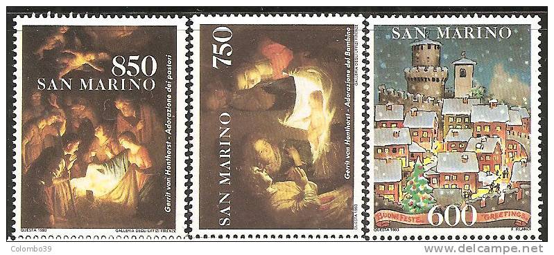 San Marino 1993 - 1398-1400 - Natale - MNH** - Nuovi