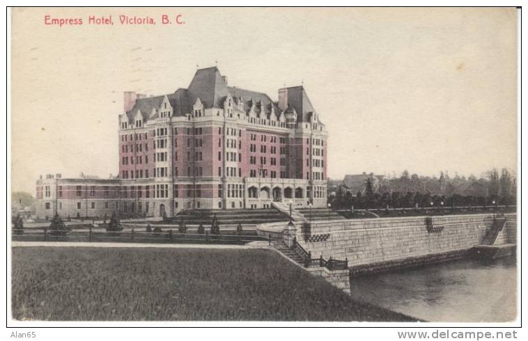 Victoria BC Canada, Empress Hotel Architecture, C1910s Vintage Postcard - Victoria