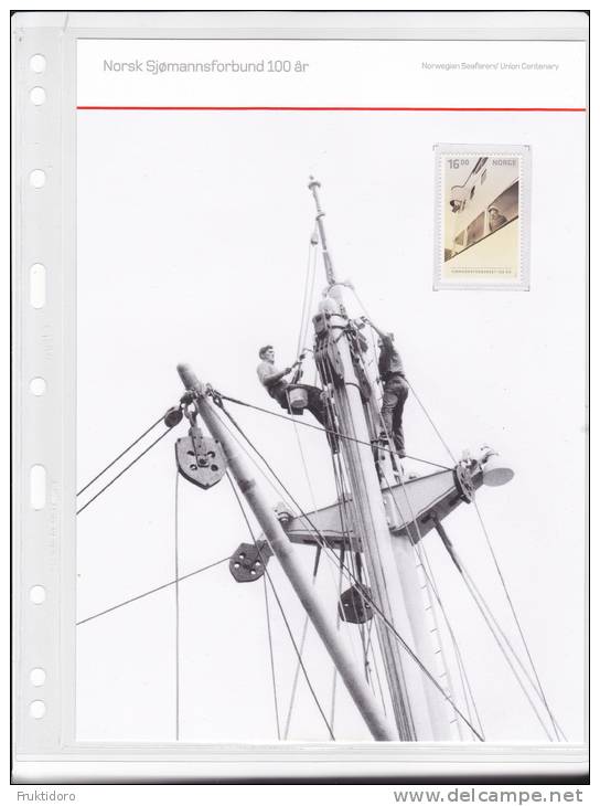 Norway Collector Sheet Mi 1732 - Norwegian Seafarers´Union Centenary - 2010 - Blocs-feuillets