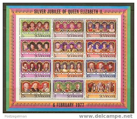 ST.VINCENT 1977 Silver Jubilee MNH Block 6 #6991 - Royalties, Royals