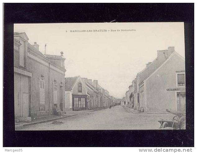 72 Marolles Les Braults Rue De Bonnétable édit.belluau N° 1 Café Tison Café " à L'arrivée De La Gare " - Marolles-les-Braults