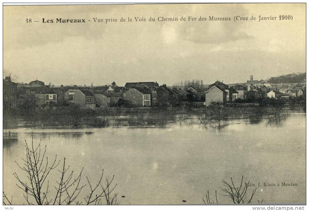 CPA (78) LES MUREAUX  Crue De La Seine  Janvier 1910  Vue Prise De La Voie Du Chemin De Fer Des Mureaux - Les Mureaux