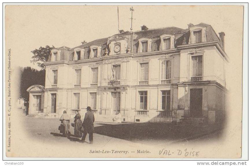 SAINT LEU-TAVERNY : MAIRIE - PHOTO E.C., SAINT-LEU - CPA A DOS SIMPLE - - Saint Leu La Foret