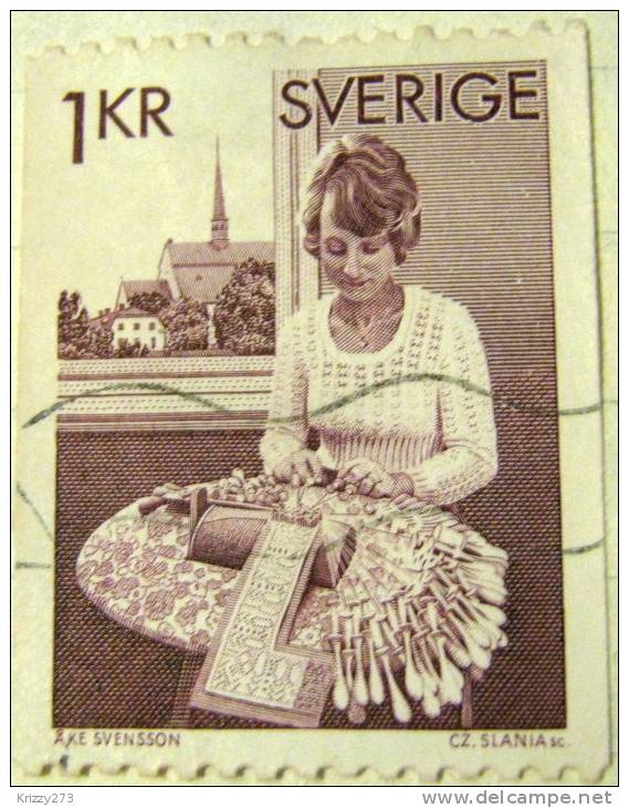 Sweden 1976 Lace Making 1kr - Used - Used Stamps