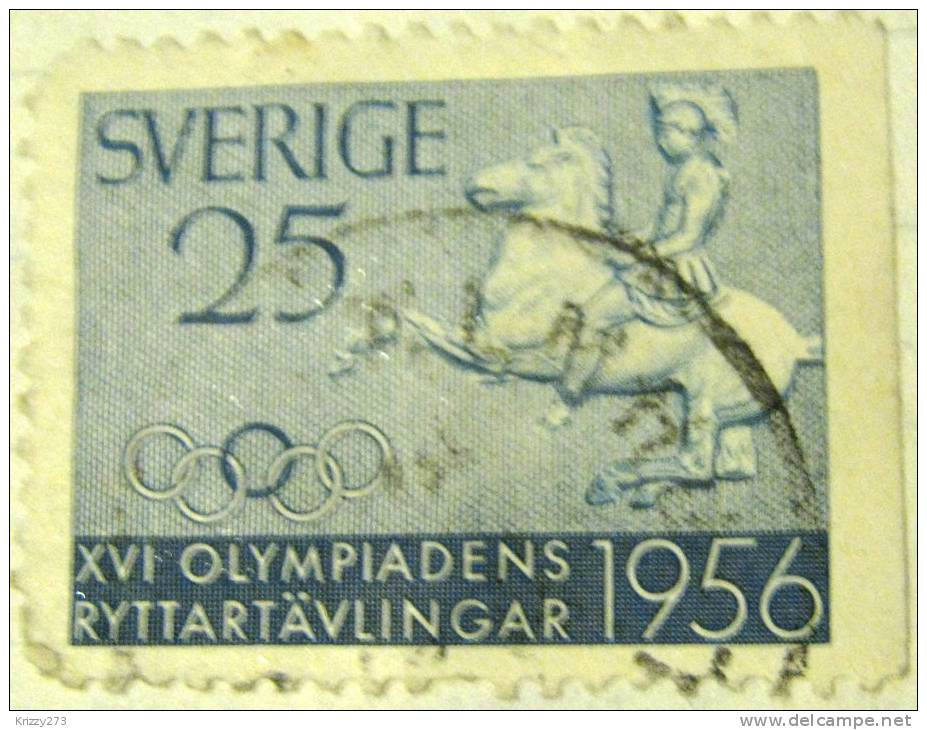 Sweden 1956 Olympic Games Equestrian Events 25ore - Used - Oblitérés