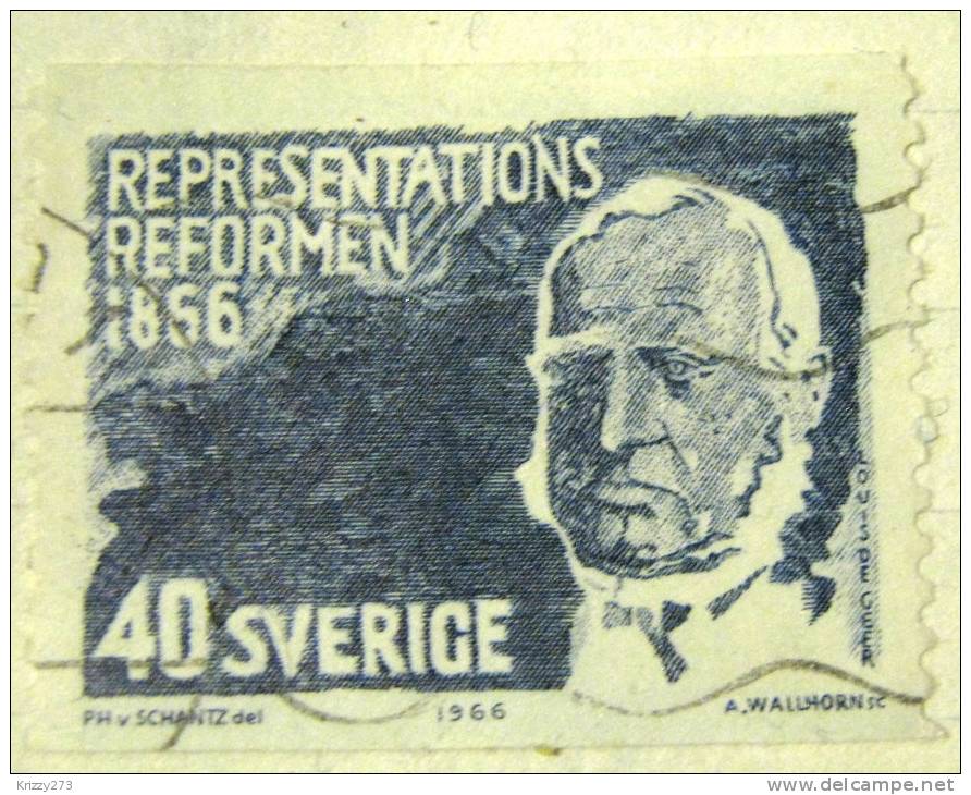Sweden 1966 Reform Louis De Geer 40ore - Used - Oblitérés