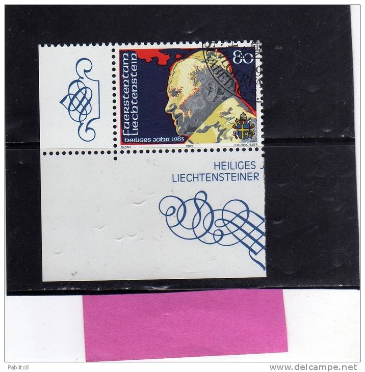 LIECHTENSTEIN 1983 HEILIGE JAHR, PAPST -  HOLY YEAR, POPE - ANNO SANTO EFFIGIE PAPA TIMBRATO - Used Stamps