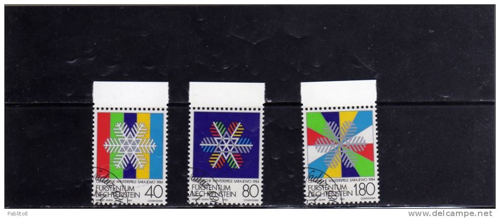 LIECHTENSTEIN 1983 OLYMPISCHE WINTERSPIELE - WINTER OLYMPIC GAMES - GIOCHI OLIMPICI INVERNALI SERIE COMPLETA TIMBRATA - Used Stamps