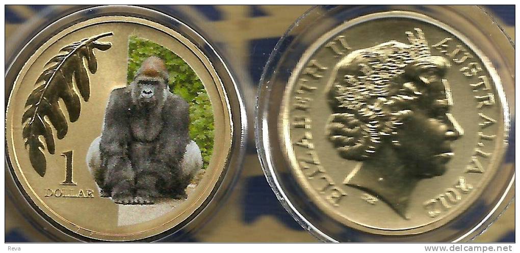 AUSTRALIA $1 ANIMALS SERIES GORILLA  COLOURED QEII HEAD 1YEAR TYPE 2012 UNC NOT RELEASED  READ DESCRIPTION CAREFULLY!! - Otros & Sin Clasificación