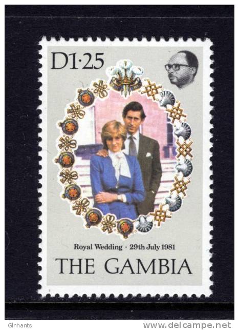 GAMBIA - 1981 ROYAL WEDDING D1.25 FINE MNH ** - Gambie (1965-...)