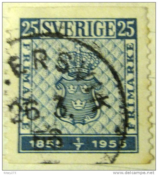 Sweden 1955 Swedish Stamp Centenary 25ore - Used - Usados