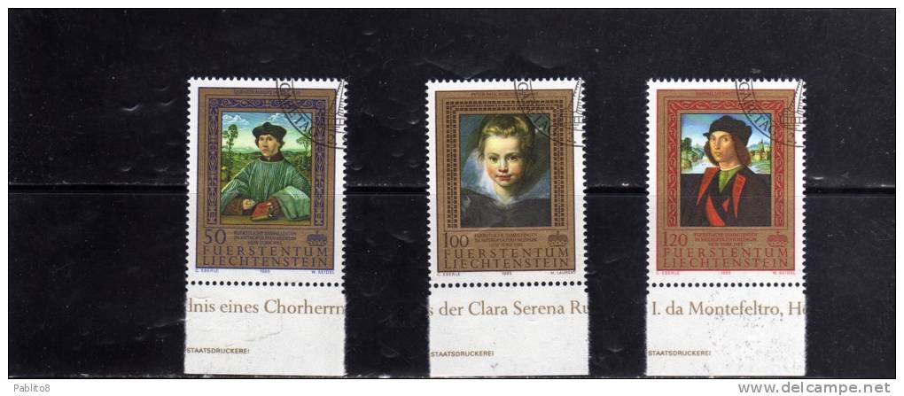 LIECHTENSTEIN 1985 PAINTING FROM THE PRINCELY COLLECTIONS DIPINTI COLLEZIONE PRINCIPE FULL SET SERIE COMPLETA USED USATA - Used Stamps