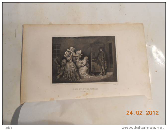 LOUIS XVI ET SA FAMILLE 20 JANVIER 1793 / GRAVURE DE RAFFET + BURDET / EDITION FURNE PARIS 1844 - Estampes & Gravures