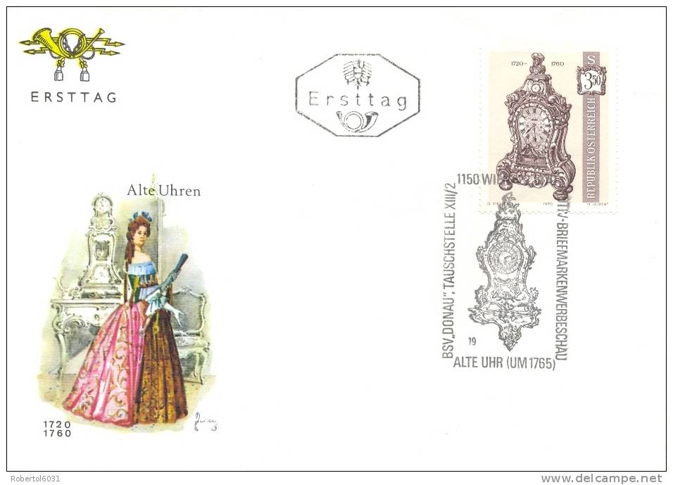 Austria 1970 FDC Historic Clocks (three Covers) - Relojería