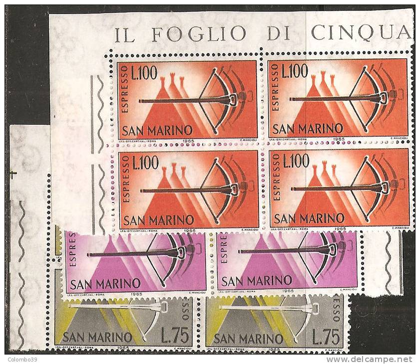 S. Marino 1966 - E. 27-29 - Balestra - Bloc 4c - MNH** - Timbres Express