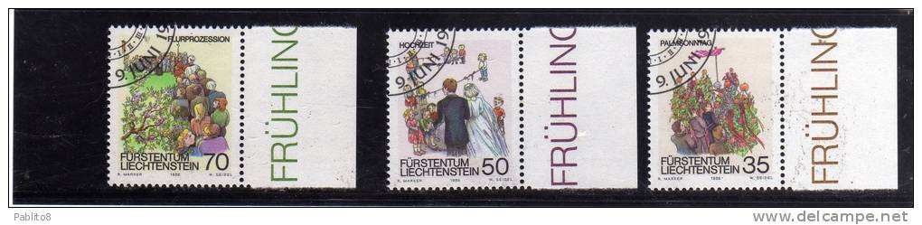 LIECHTENSTEIN 1986 TRADIZIONI PRIMAVERILI  SERIE COMPLETA TIMBRATA - Used Stamps