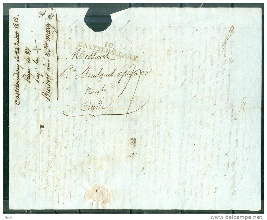 Marque 10 Castelnaudary , Lettre Datée De  Juillet   1812     - Lh3606 - 1801-1848: Précurseurs XIX