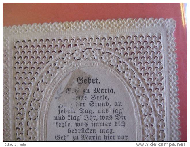 MARY MARIA Early  Lithography With Gravure  ,mechanical Canivet Silver Super Embossment GERMANY - Devotieprenten