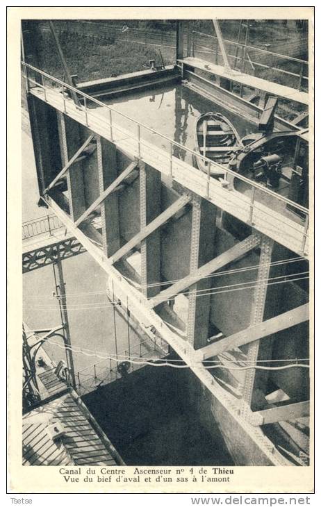 Thieu - Ascenseur N° 4 - Vue Du Bief D'aval Et D'un Sas à L'amont ( Voir Ingènérie Du Système ) - Le Roeulx