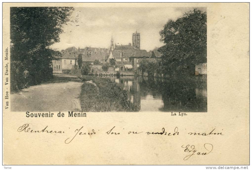 Menen / Menin - De Leie / La Lys - 1900 ( Verso Zien ) - Menen