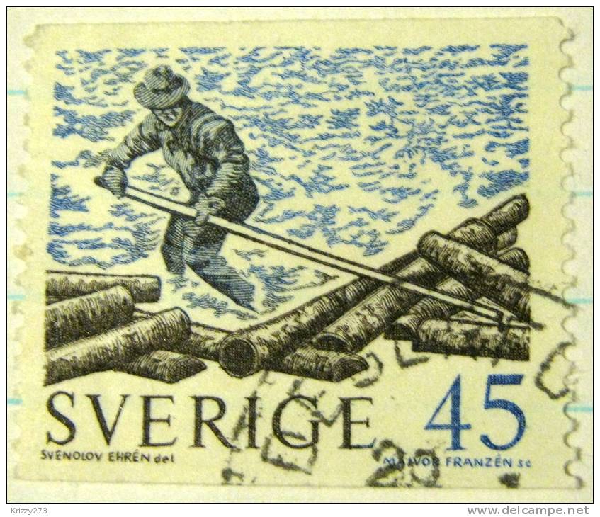 Sweden 1967 Floating Logs 45ore - Used - Used Stamps