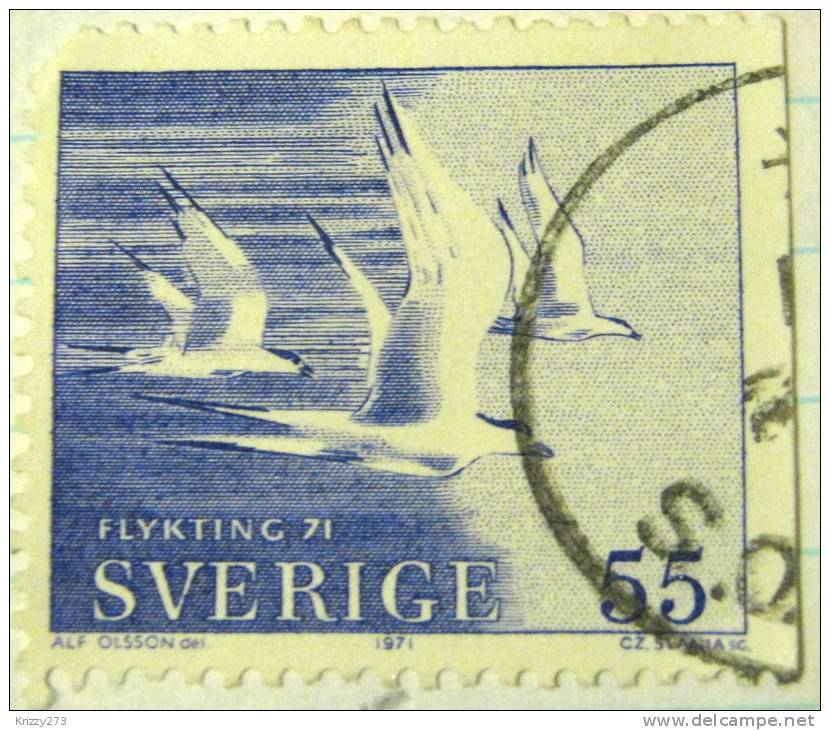 Sweden 1971 Flying Birds 55ore - Used - Used Stamps
