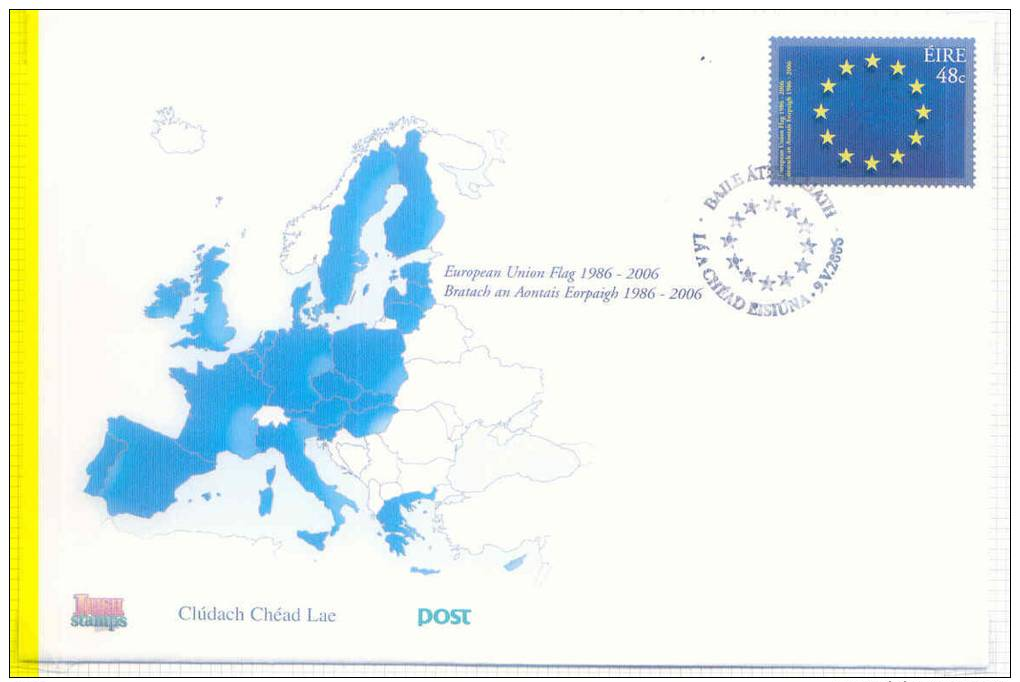 2006 IRLANDA IRELAND EIRE EUROPA 20TH ANN EUROPEAN FLAG FDC - FDC