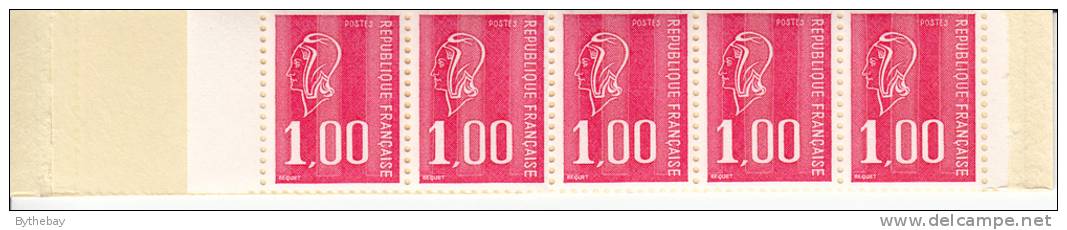 France 1976 MNH Sc 1496a YT 1892-C 1 Booklet Of 5 1fr Marianne - Purple Cover, Without Conf No. - Moderne : 1959-...