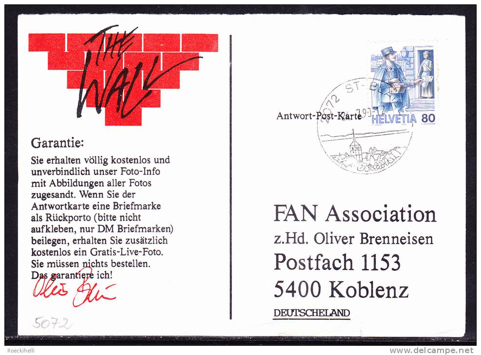 24.7.1990  -  Bedarfsbeleg / Postkarte, Gelaufen V. St. Blaise Nach Koblenz / D  -  Siehe Scan  (ch 5072) - Brieven En Documenten