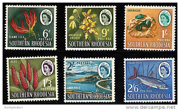 Msc182 Southern Rhodesia, TO CLEAR, Six Stamps From The 1964 Series,  Mounted Mint (cv = £16+) - Rodesia Del Sur (...-1964)