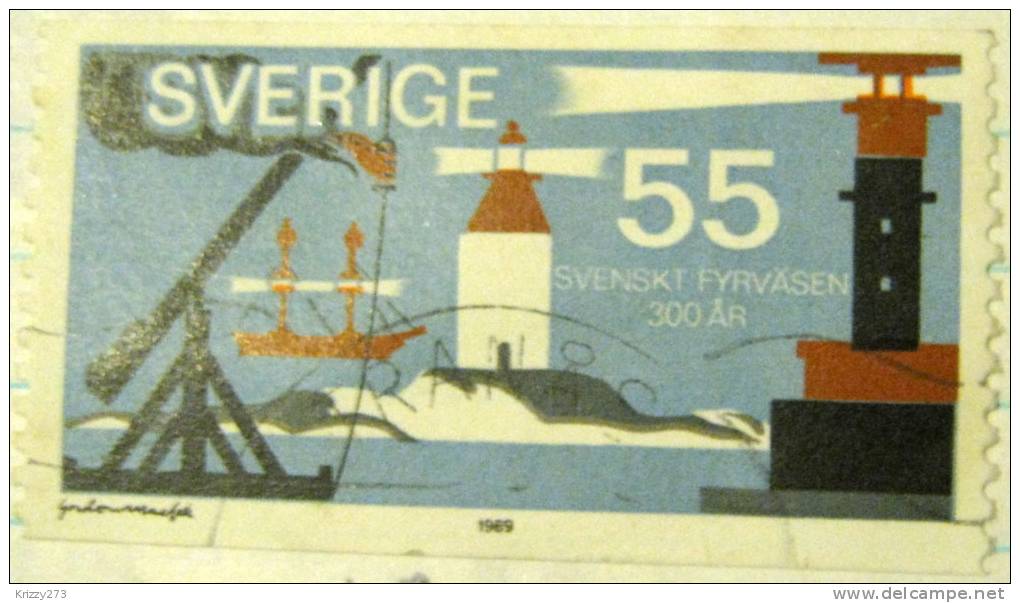 Sweden 1969 300 Anniversary Lighthouse 55ore - Used - Gebraucht