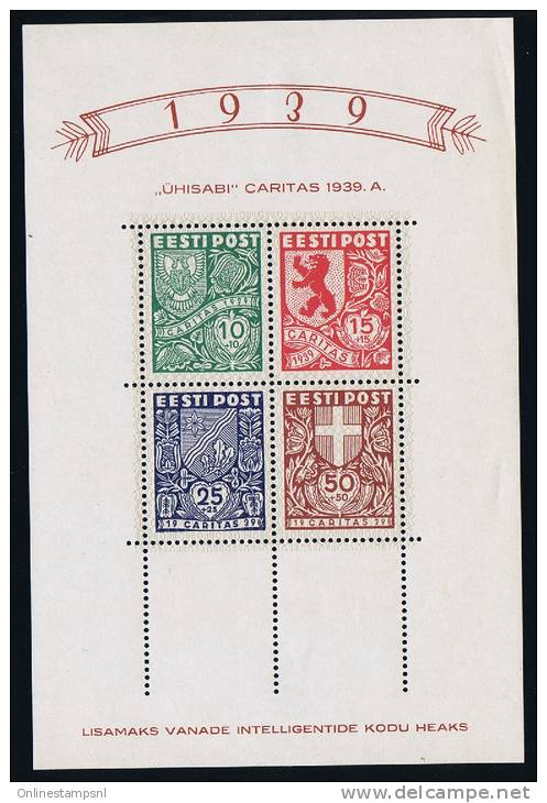 Estland: 1939 Block 3, MH /Neuf *, Stamps Are MNH / Neuf** - Estonie