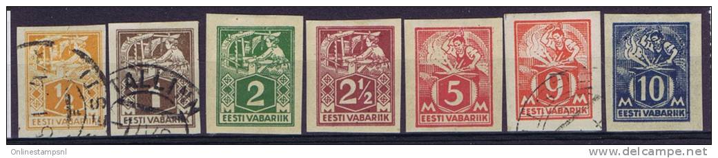 Estland: 1922  Michel Nr32B-39B - Estland