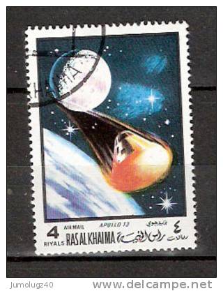 Timbre Emirats (Ras Al-Khaima) 1972 Y&T N°PA63 ? Oblitéré. Timbre Du Triptyque Apollo 13. 4 Riyals - Ras Al-Khaimah